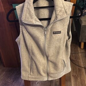 Columbia Gray Full‑Zip Fleece Vest